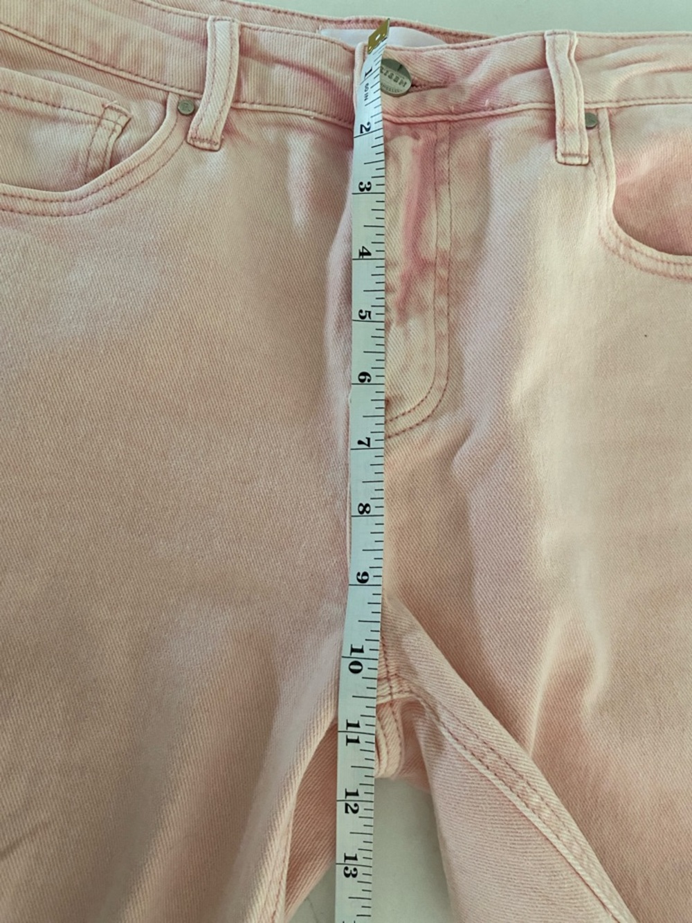 Risen Light Pink Distressed Jeans - Women's Flare, size 11/30, Like New! - Picture 7 of 8